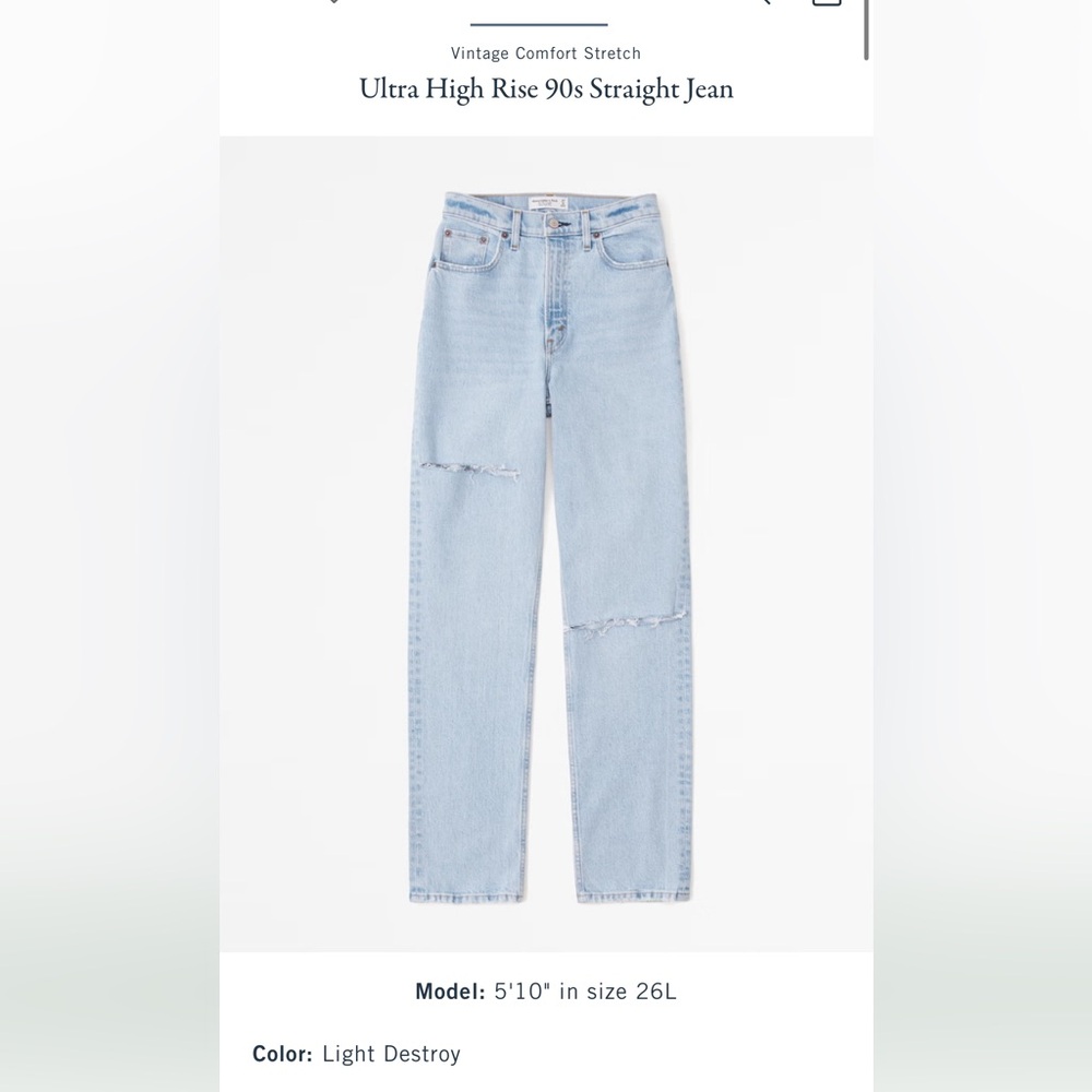 Abercrombie & Fitch Ultra High Rise 90s Straight Jean